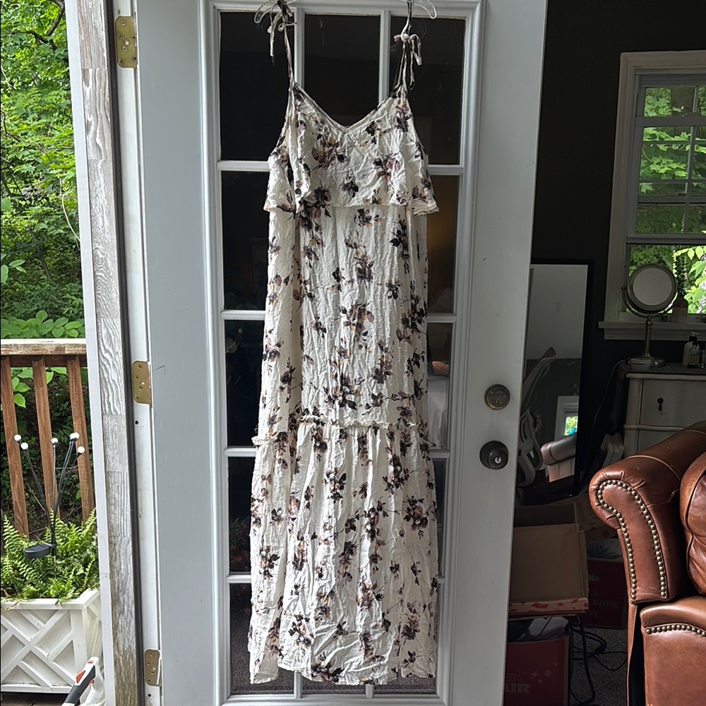 Floral Cream Maxi Dress